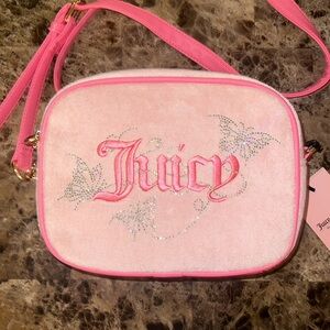 NWT Juicy Couture Pink Bag with Butterfly Design